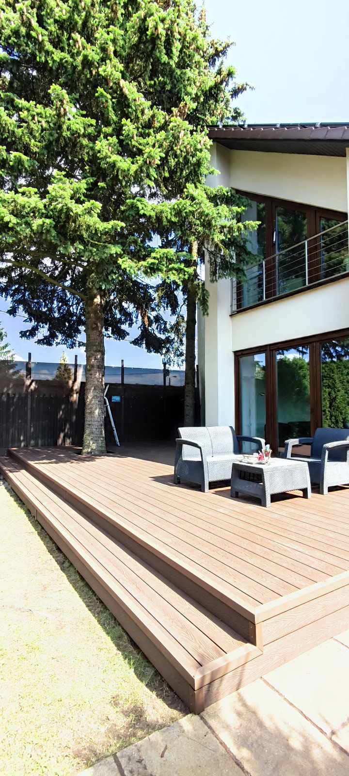 Building decking around a tree